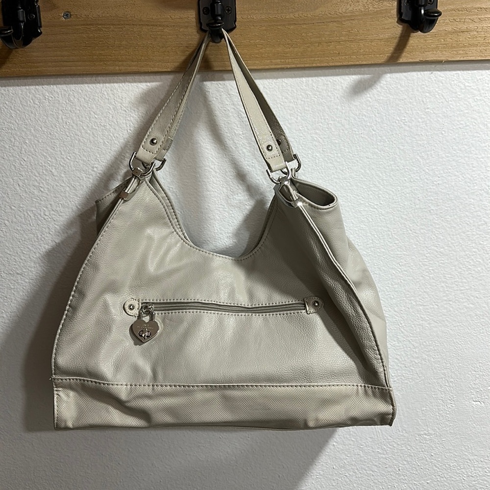 LULU Beige Purse with Silver Hardware
